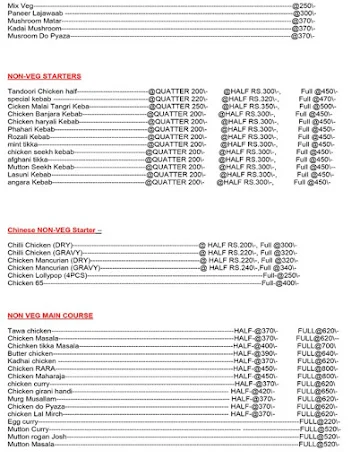 Parantha Factory menu 