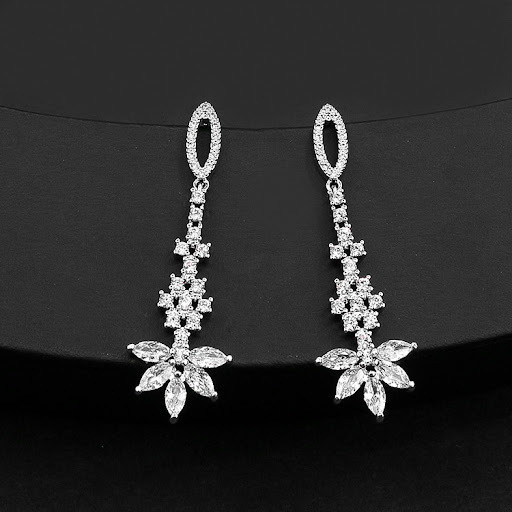 Title 3, Bridal Zircon Necklace Simple Noble 925 Silver ...