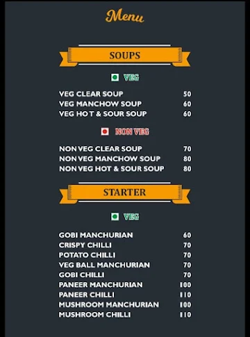 Delicious Indian Food And Chinese Restaurant menu 