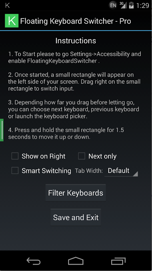 Android application Floating Keyboard Switcher Pro screenshort
