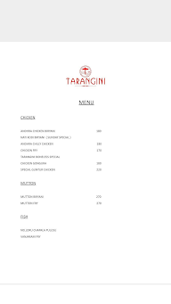 Tarangini menu 1