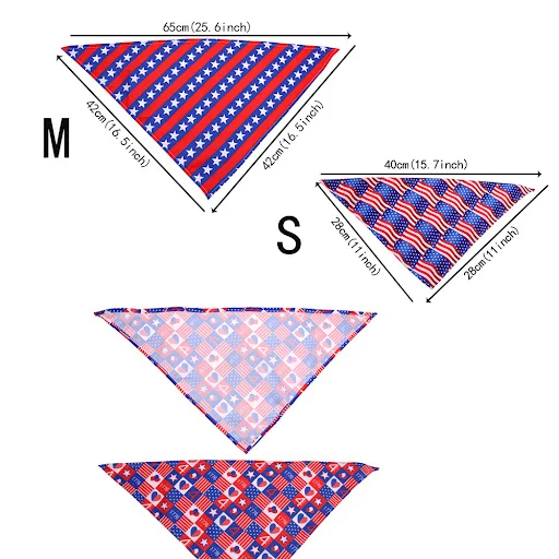 50pcs Forth of July Dog Bandanas Pet Accessories Small Dog Cat Bandana Scarf Dogs Bandana Dog Supplies American Independ