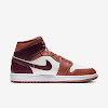 air jordan 1 mid dusty peach/sail/white/night maroon