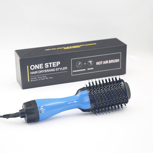 Title 5, 3-in-1 Hot Air Brush Dryer Straightening Curlin...