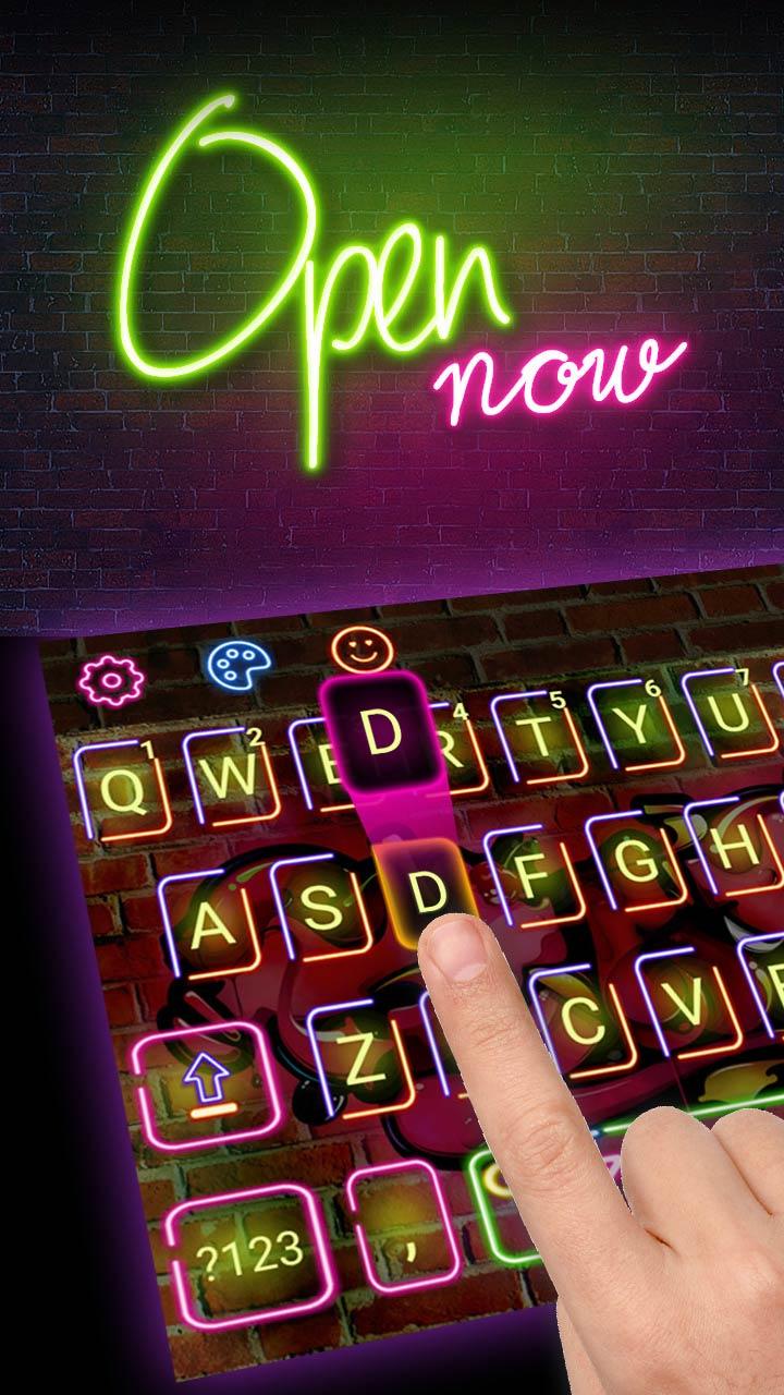 Neon Style Keyboard Theme Screen 1