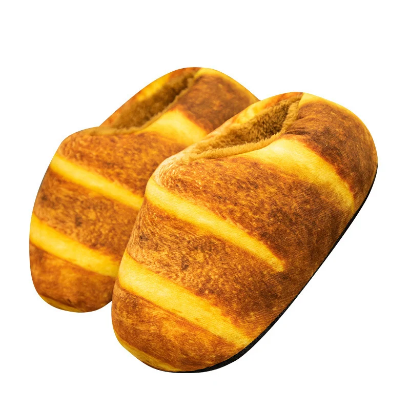 Zapatillas de algodón con diseño de tostadas creativas para casa. Suaves y cómodas para uso interior. Disfruta de tus pies cálidos y con estilo.