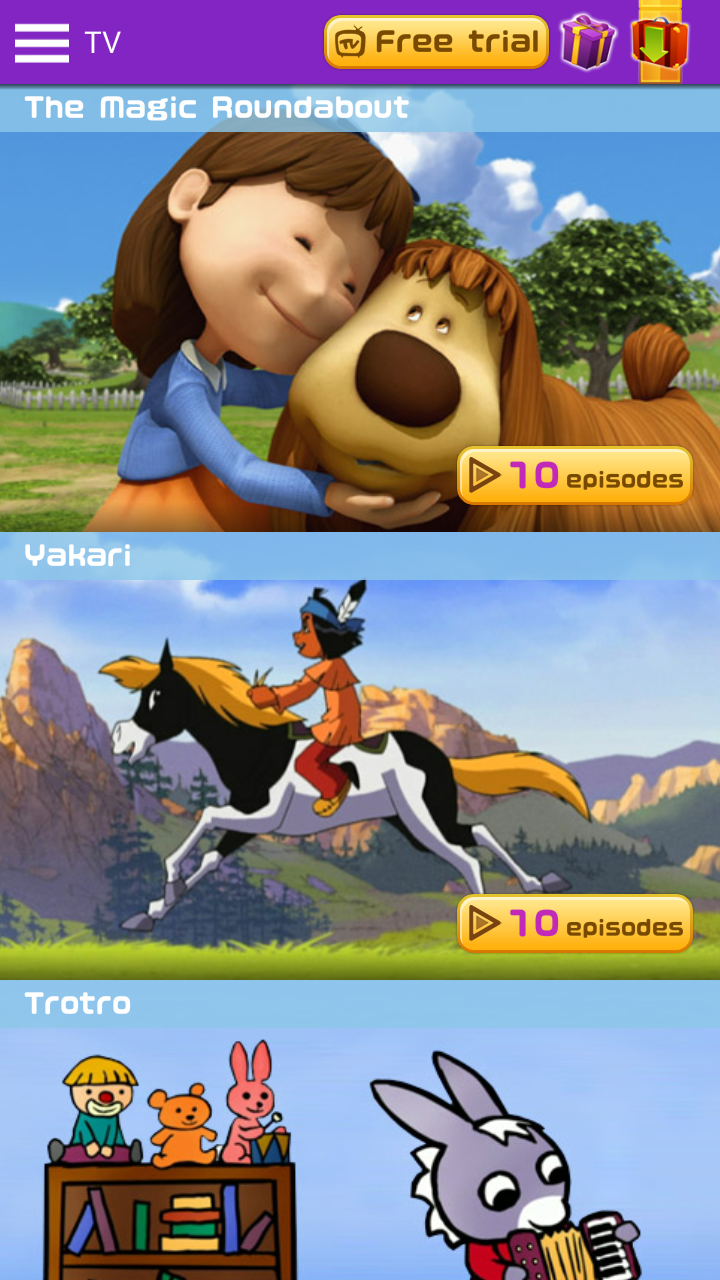 Android application Xooloo TV: cartoons for kids screenshort