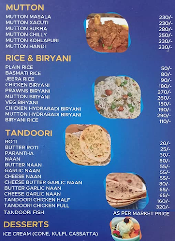 Anand Bar Seafood Restaurant menu 