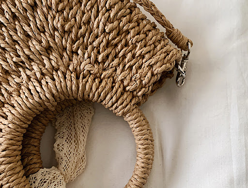 Title 10, Womens Hand-Woven Handbag Moon Shape Lace Bow ...