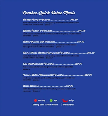 Swaadesi menu 