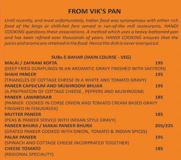 VIK's Kitchen menu 