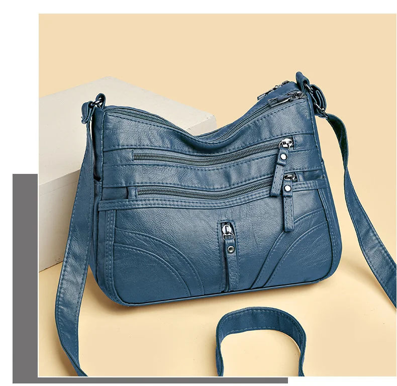 Title 4, Nueva Bolso de Hombro Grande de Cuero Suave par...