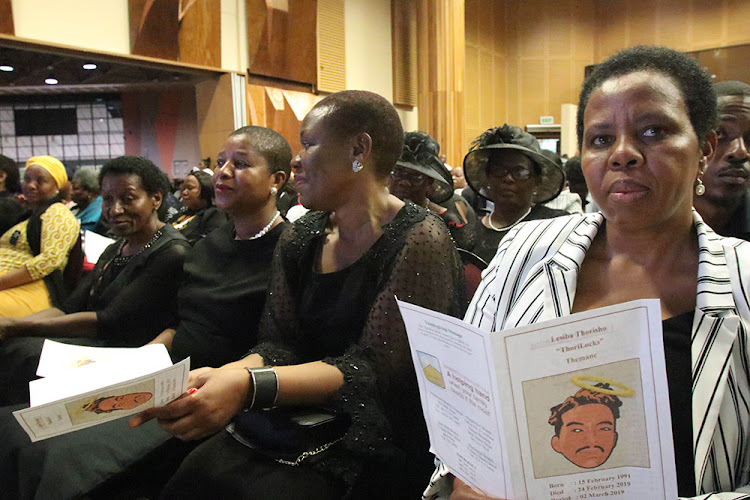 Mourners at the funeral service of Lesiba Thorisho Themane in Polokwane, Limpopo, on Saturday, 2 February 2019.