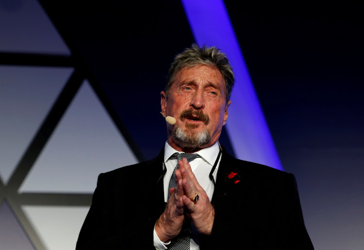 John McAfee, co-founder of McAfee Crypto Team and CEO of Luxcore and founder of McAfee Antivirus, speaks at the Malta Blockchain Summit in St Julian's, Malta November 1, 2018.