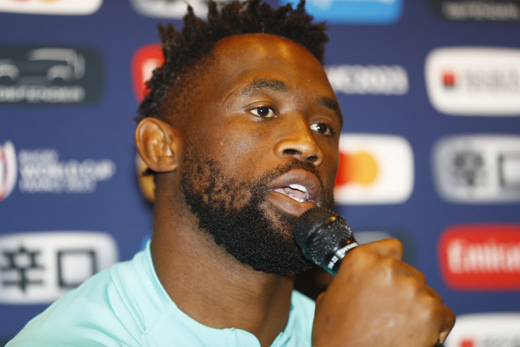 Springbok captain Siya Kolisi during their press conference at Le Domaine des Vanneaux Golf Hotel & Spa in Presles, outside Paris on Thursday.