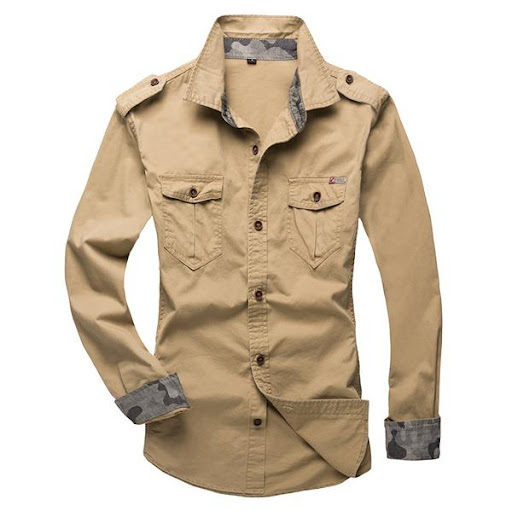 Title 5, Fashionable Personality Epaulettes Cotton Casua...
