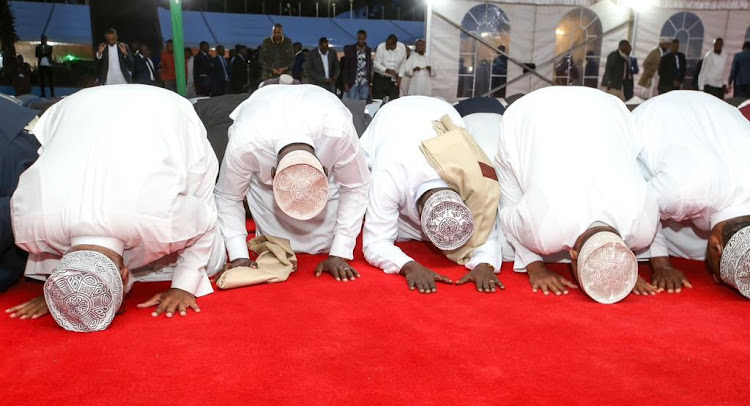 President William Ruto, Deputy President Rigathi Gachagua among other leaders joined Muslims at KICC for Iftar prayers on April 11, 2023.