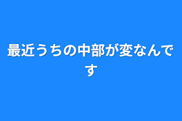 最近うちの中部が変なんです