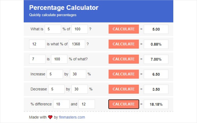 Percentage Calculator Preview image 1