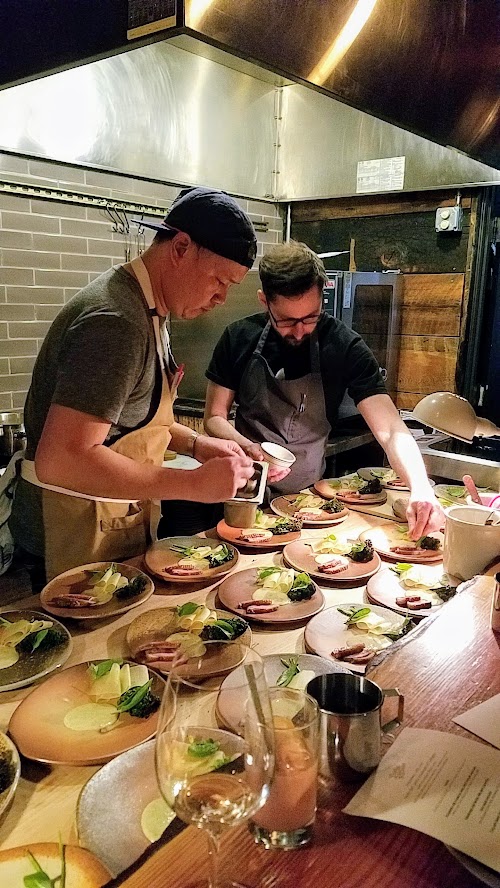 Langbaan PDX Chefs Who Inspire Dinner with Justin Woodward, Third course of Duck, apple, broccolini