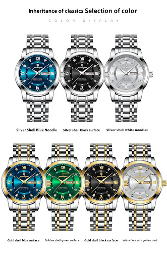 Title 4, Waterproof Mens Double Calendar Luminous Quart...