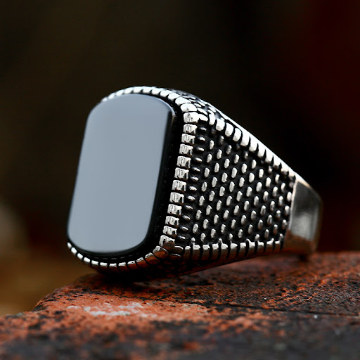 Title 3, Stainless Steel Vintage Mens Ring Ornament Dur...