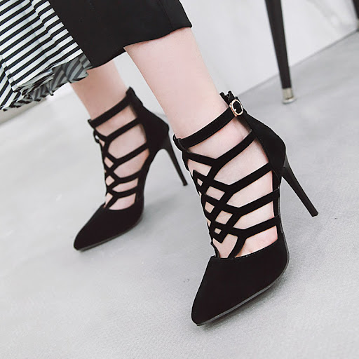 Title 5, High Heel Cutout Roman Shoes for Women. Elevate...