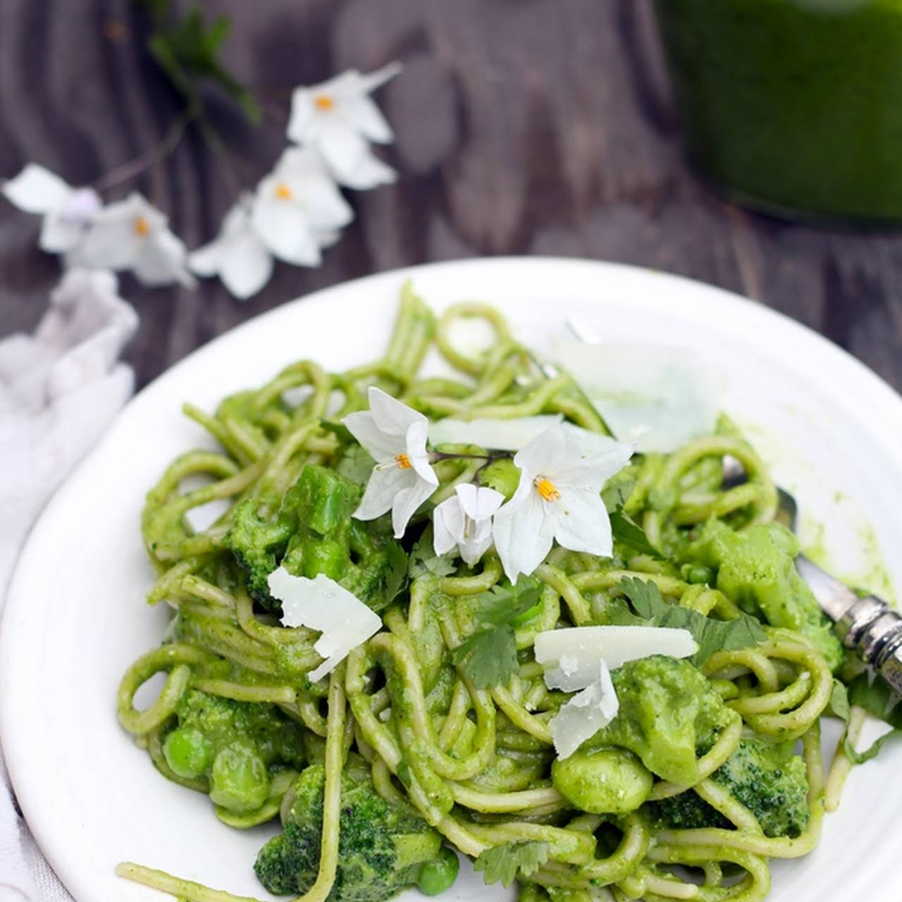 Cilantro Basil Pesto Pasta