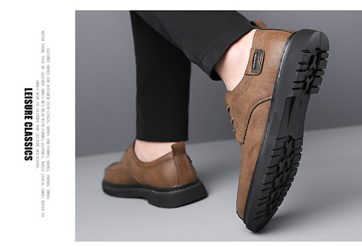 Title 3, Mens Business Casual Leather Shoes Retro Trend...