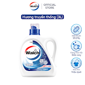 Nước Giặt Walch Đậm Đặc Siêu Tiết Kiệm, Kháng Khuẩn, Khử Mùi, Tiêu Diệt Mạt Bụi 99%, Thích Hợp Cửa Trên Và Cửa Trước(Chai 3 Lít)