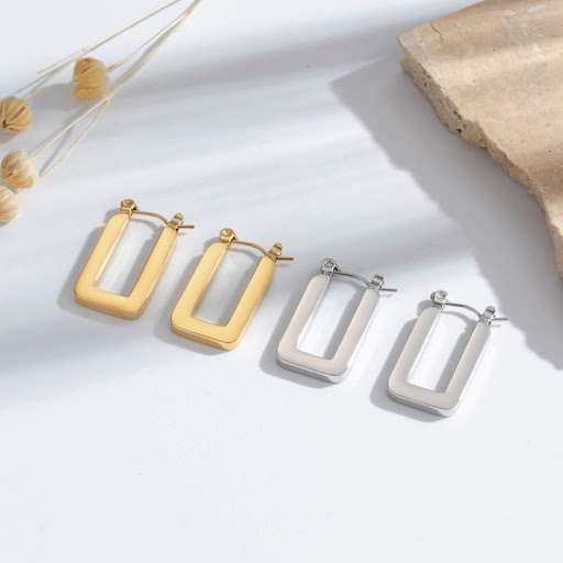 Title 2, Titanium Steel Simple Geometric Stainless Steel...