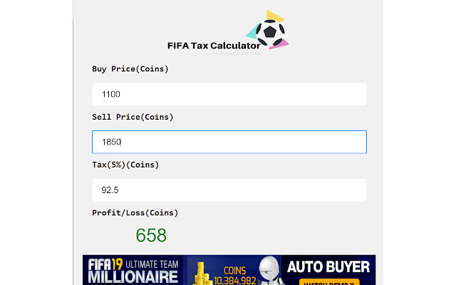 FIFA 19 Calculator chrome extension