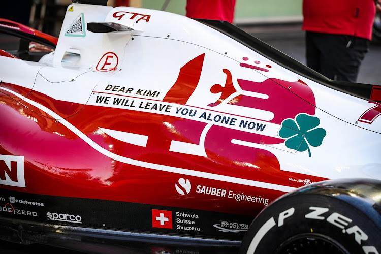 The farewell message on Raikkonen's Alfa Romeo C41.