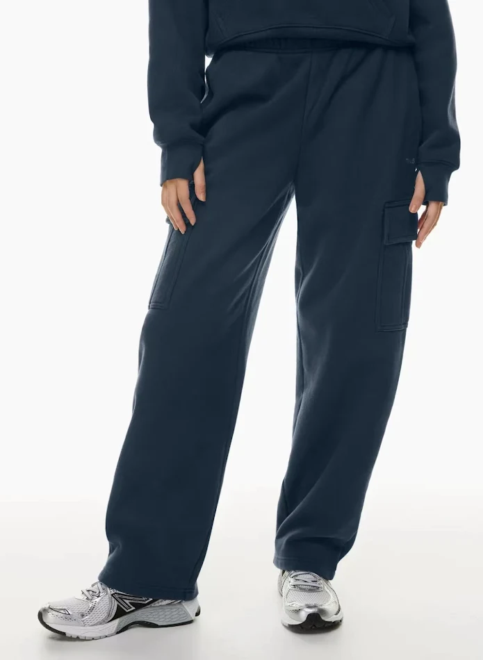 Pantalones anchos tobilleros de cintura alta con cintura elástica