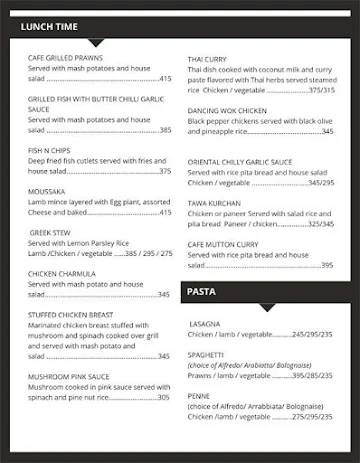 Hangout Cafe menu 