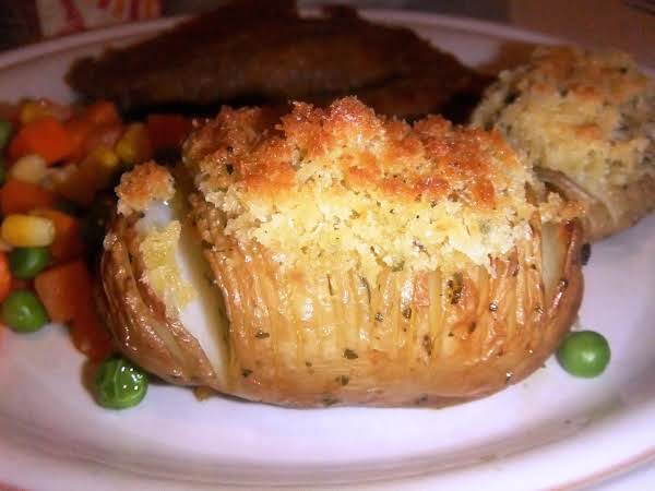 Hasselback Potato with Crumb Topping image