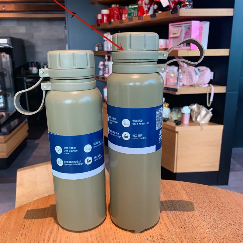 Outdoor Sport Thermos Edelstahl Große Kapazität Vakuum-Flasche Wasserbecher Tragbar Ideal für Sport & Outdoor Aktivitäten
