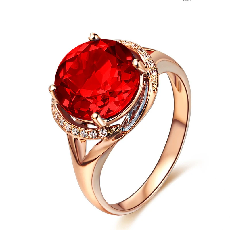 Anel de Topázio Azul Carat Banhado a Ouro Rose 18K Joia com Pedra Preciosa Elegância e Sofisticação para Todas as Ocasiões.