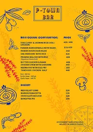 P-Town Bar menu 6