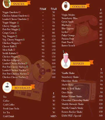 Emm Pee's Vintage Cafe menu 