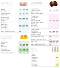 Giani's Ice Cream menu 1