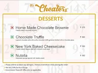 The Cheaters menu 3