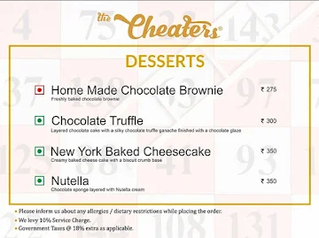 The Cheaters menu 