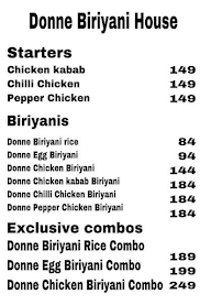 Donne Biriyani House menu 1