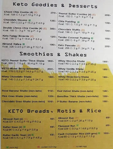 Eat O Keto menu 