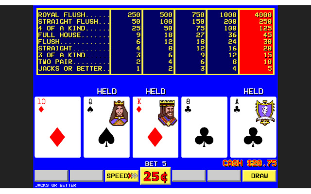 Sin City Video Poker chrome extension