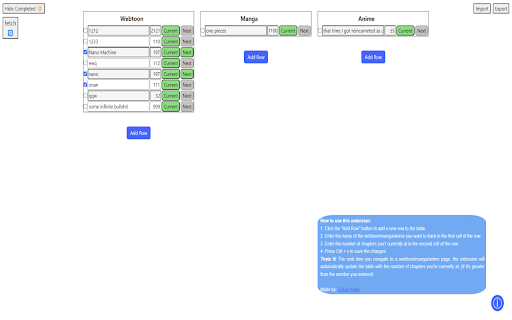 Webtoon Tracker