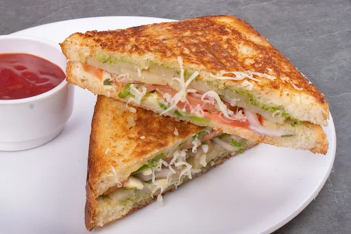 Cheese Capsicum Onion Grilled Sandwich