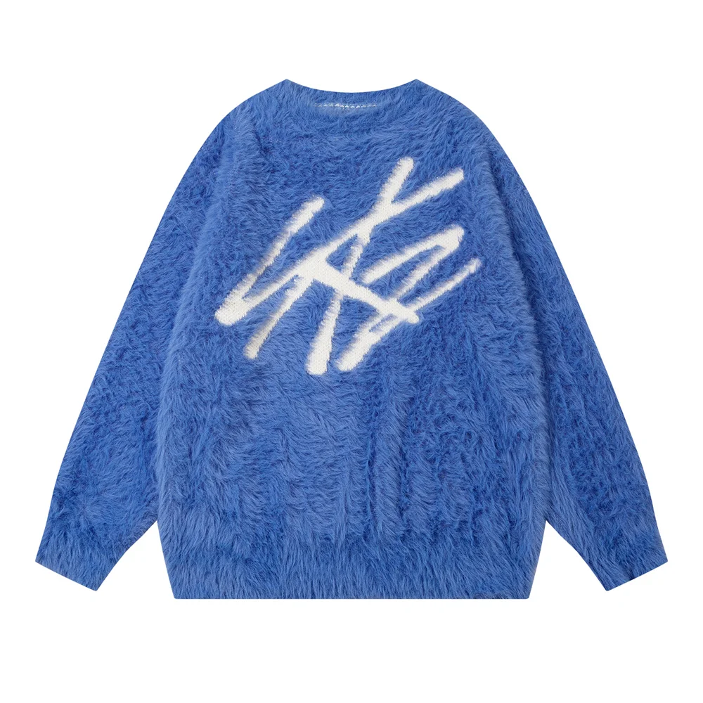 Title 7, Heren casual trui met ronde hals in mink-look g...