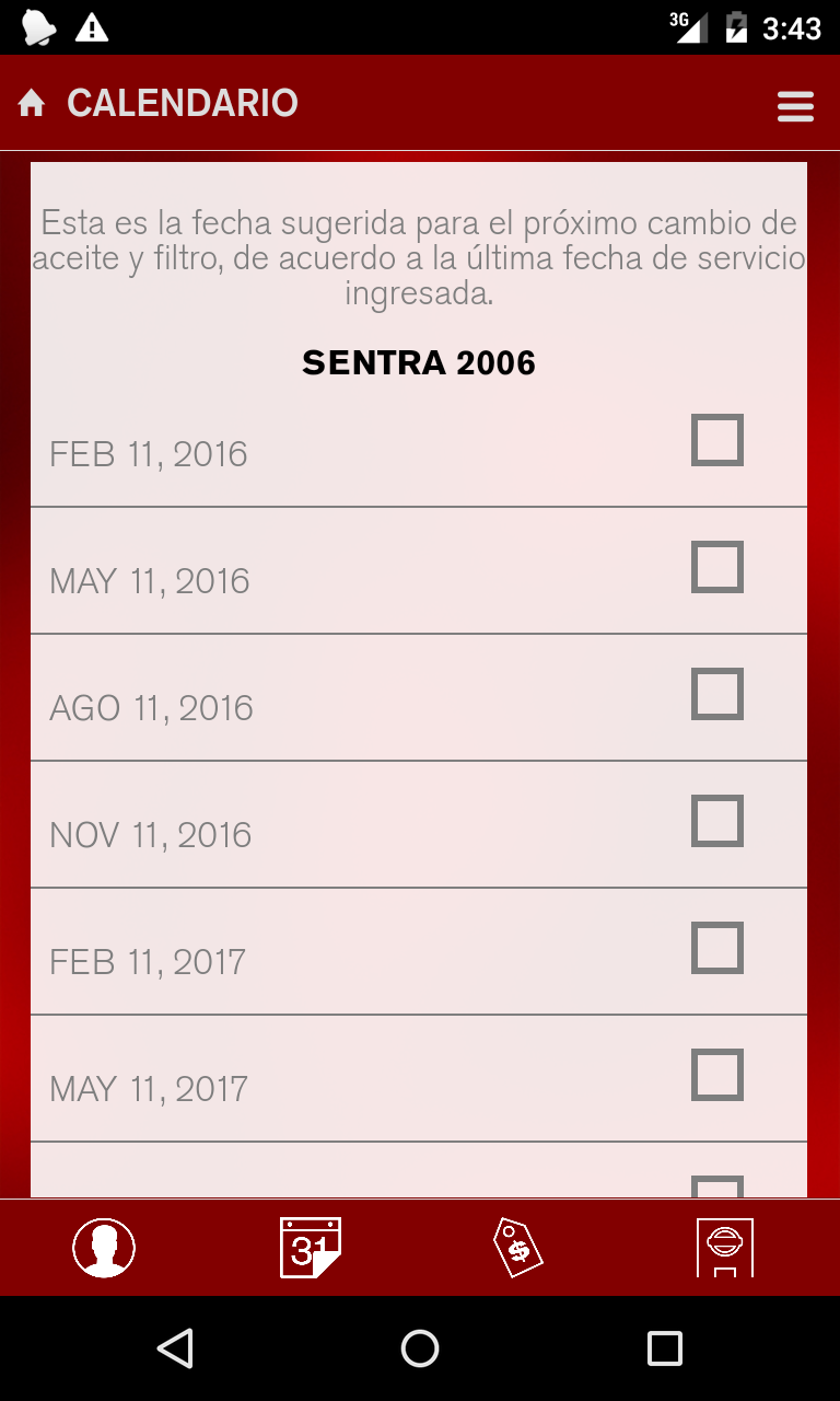 Nissan Express Service Screen 3